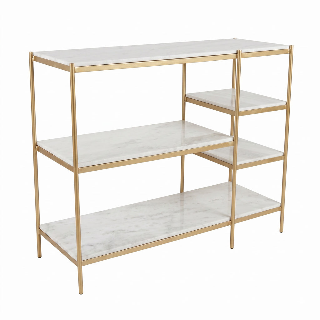 Naples Metal Marble 5 Tier Console Table