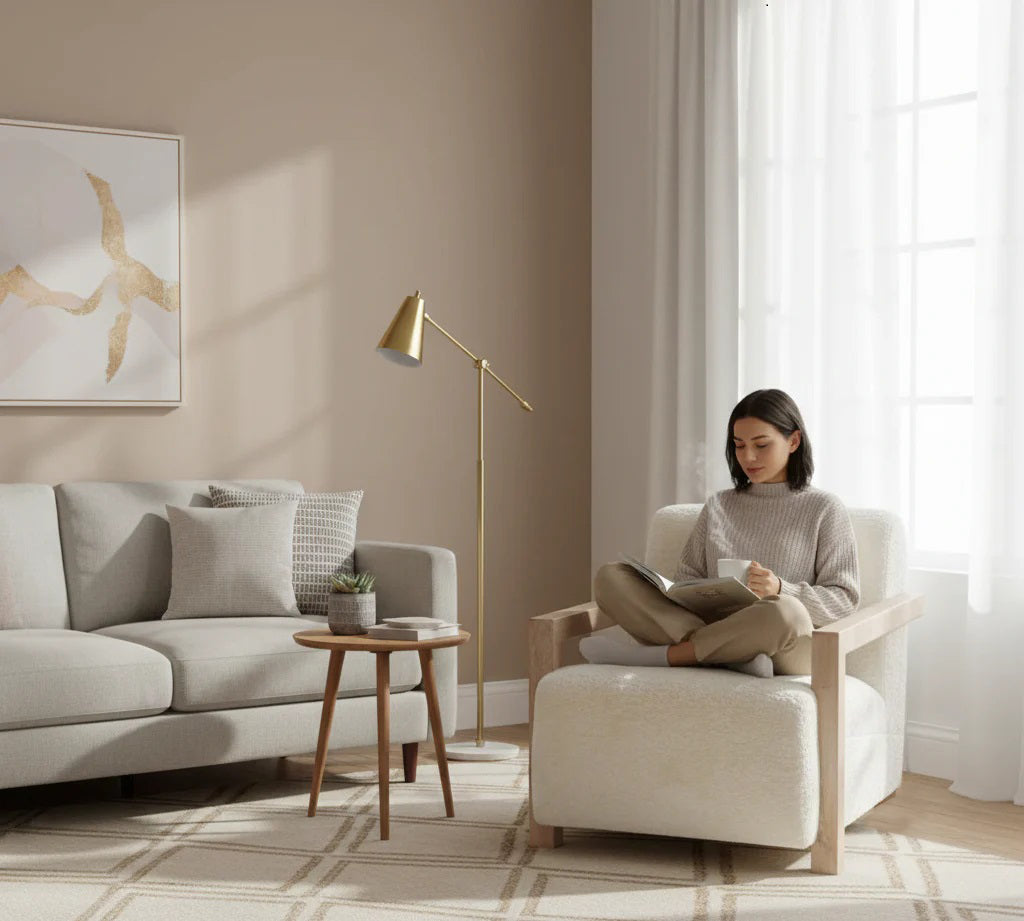 Nicolla Mango Wood Fabric Arm Chair