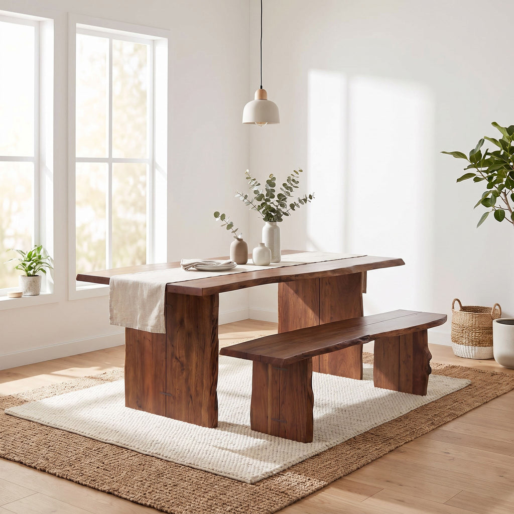 Nova Acacia Wood Live Edge Dining Bench