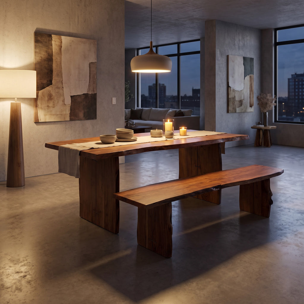 Nova Acacia Wood Live Edge Dining Bench