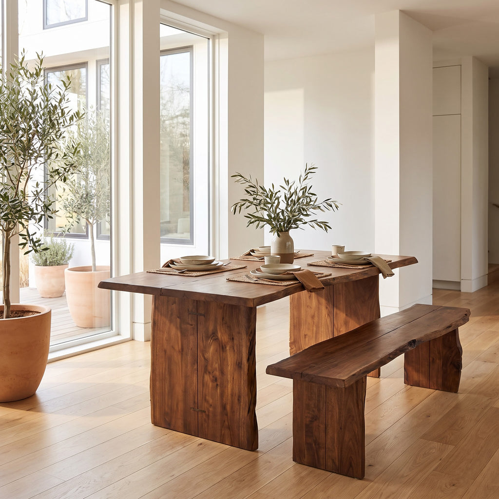 Nova Acacia Wood Live Edge Dining Bench