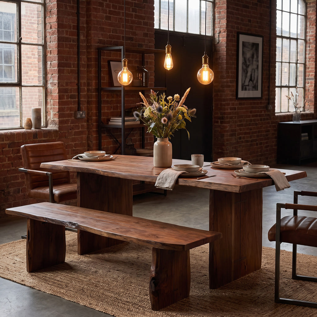 Nova Acacia Wood Live Edge Dining Bench