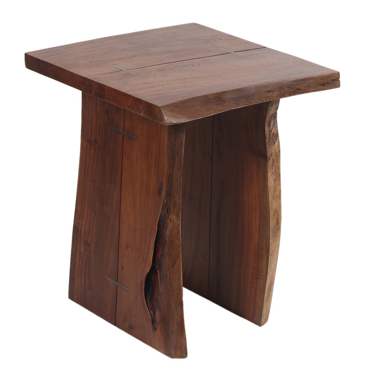 Nova Acacia Wood live Edge Side Table - Washed Walnut