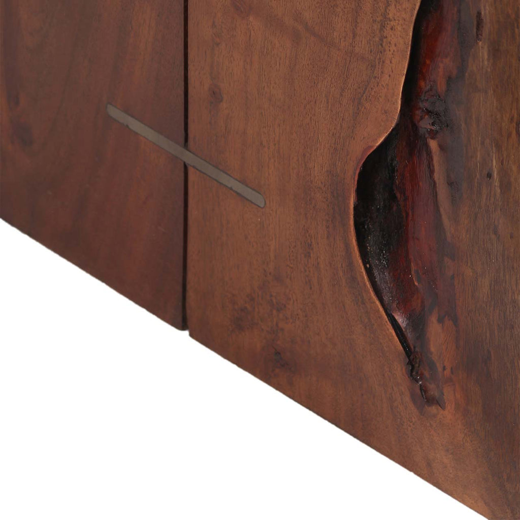Nova Acacia Wood live Edge Side Table - Washed Walnut