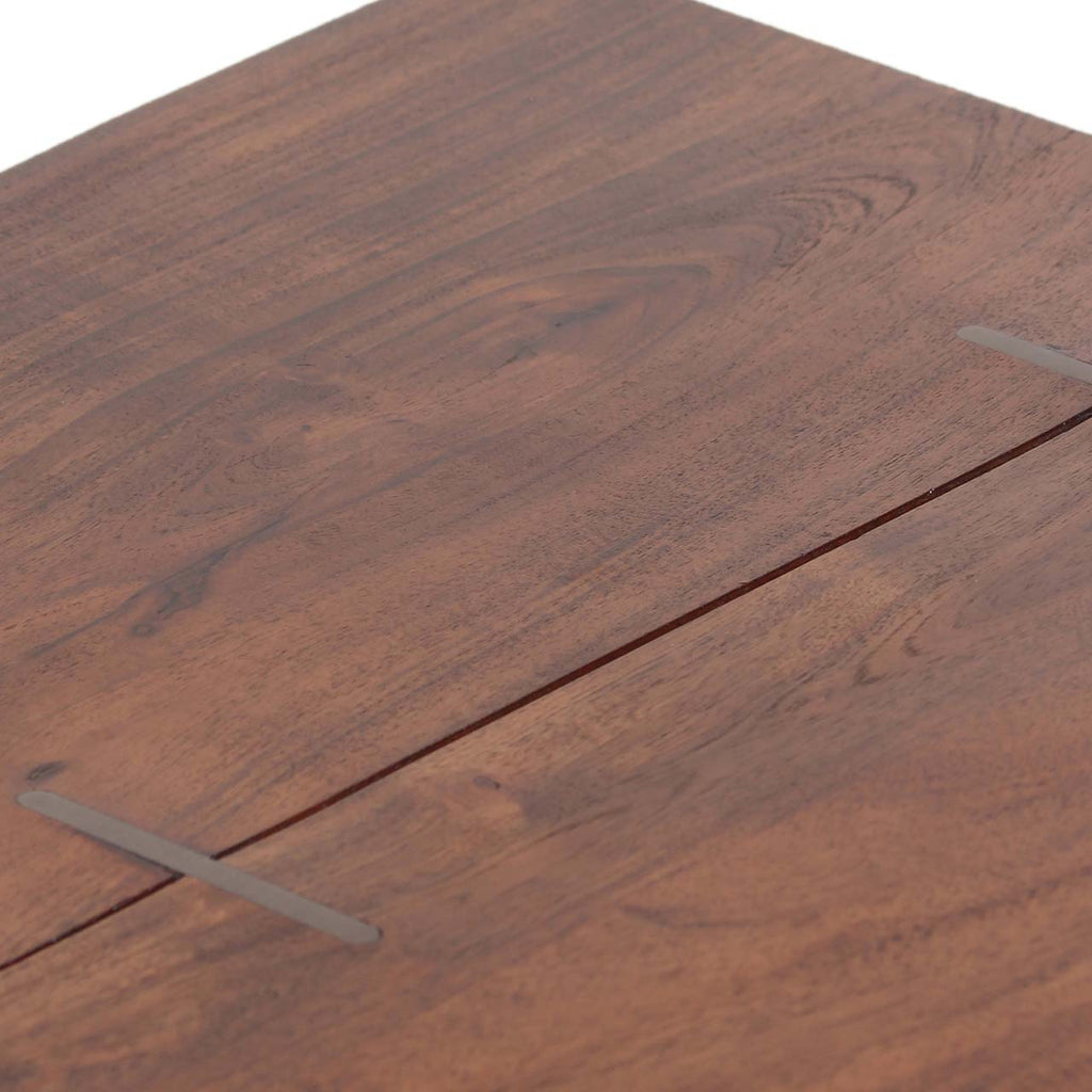 Nova Acacia Wood live Edge Side Table - Washed Walnut