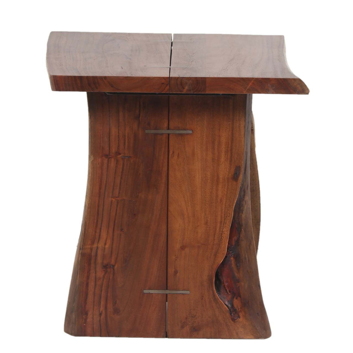 Nova Acacia Wood live Edge Side Table - Washed Walnut