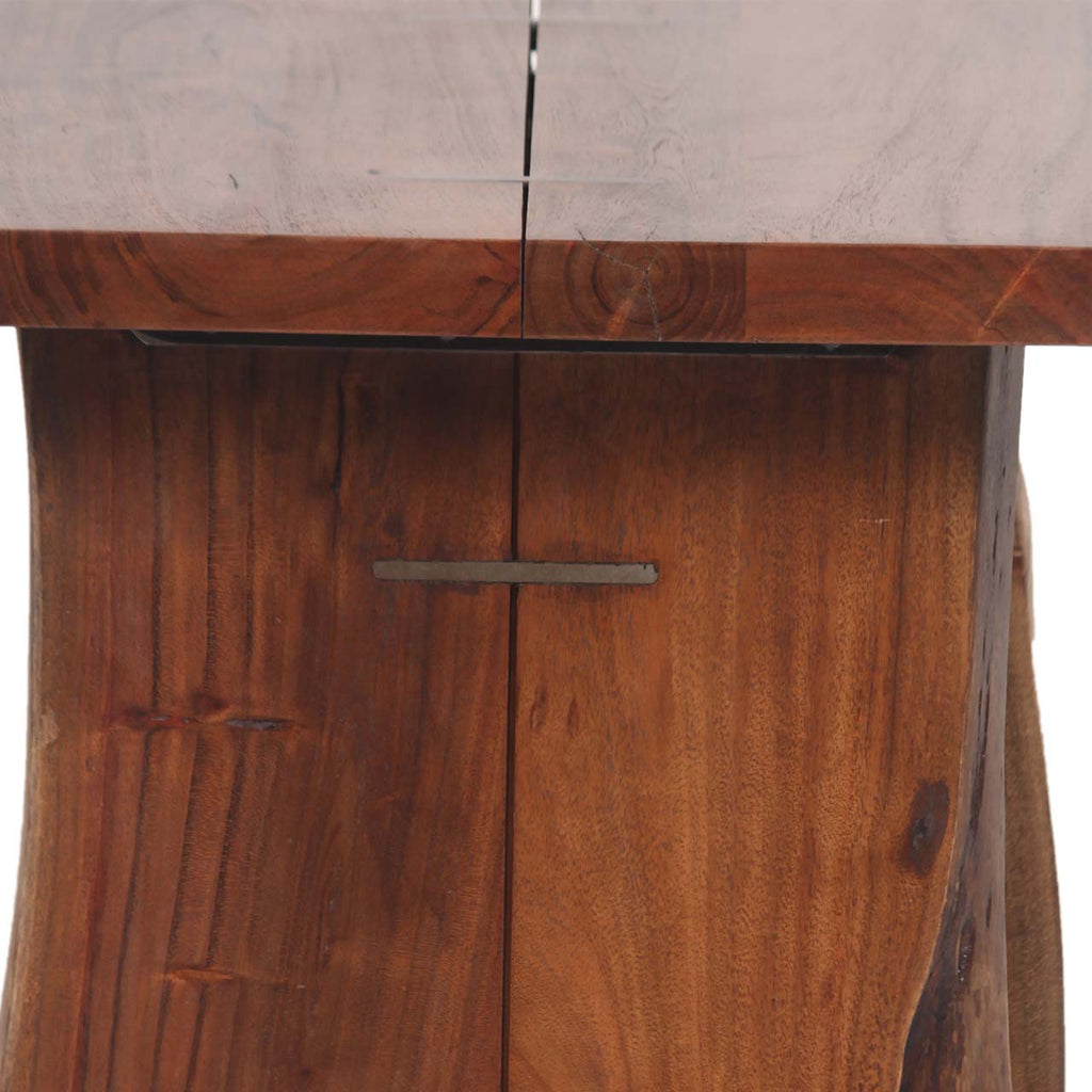 Nova Acacia Wood live Edge Side Table - Washed Walnut
