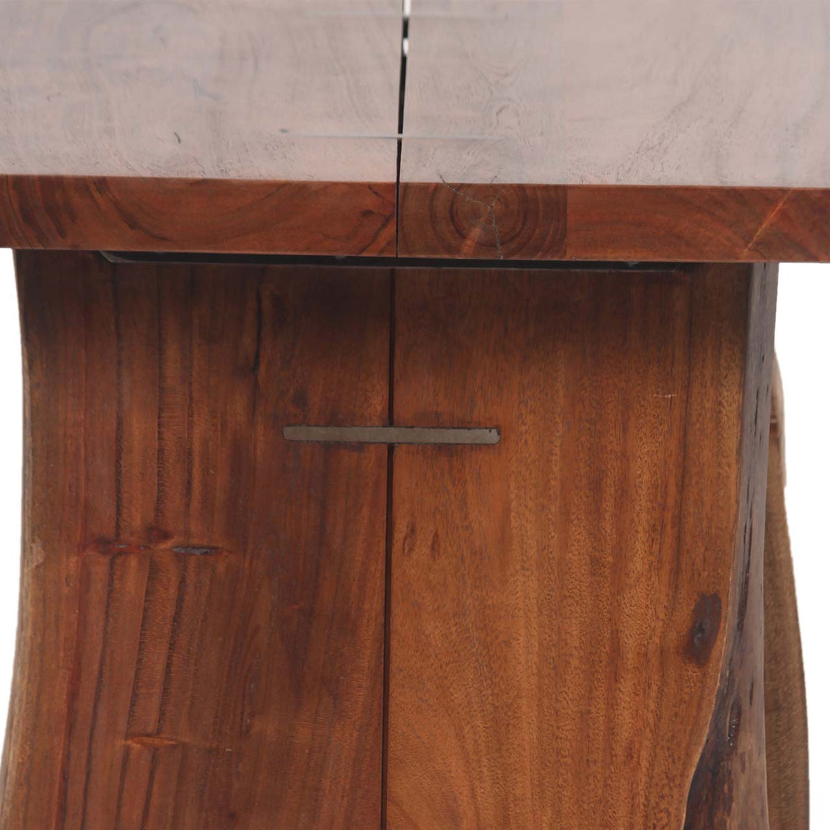 Nova Acacia Wood live Edge Side Table - Washed Walnut