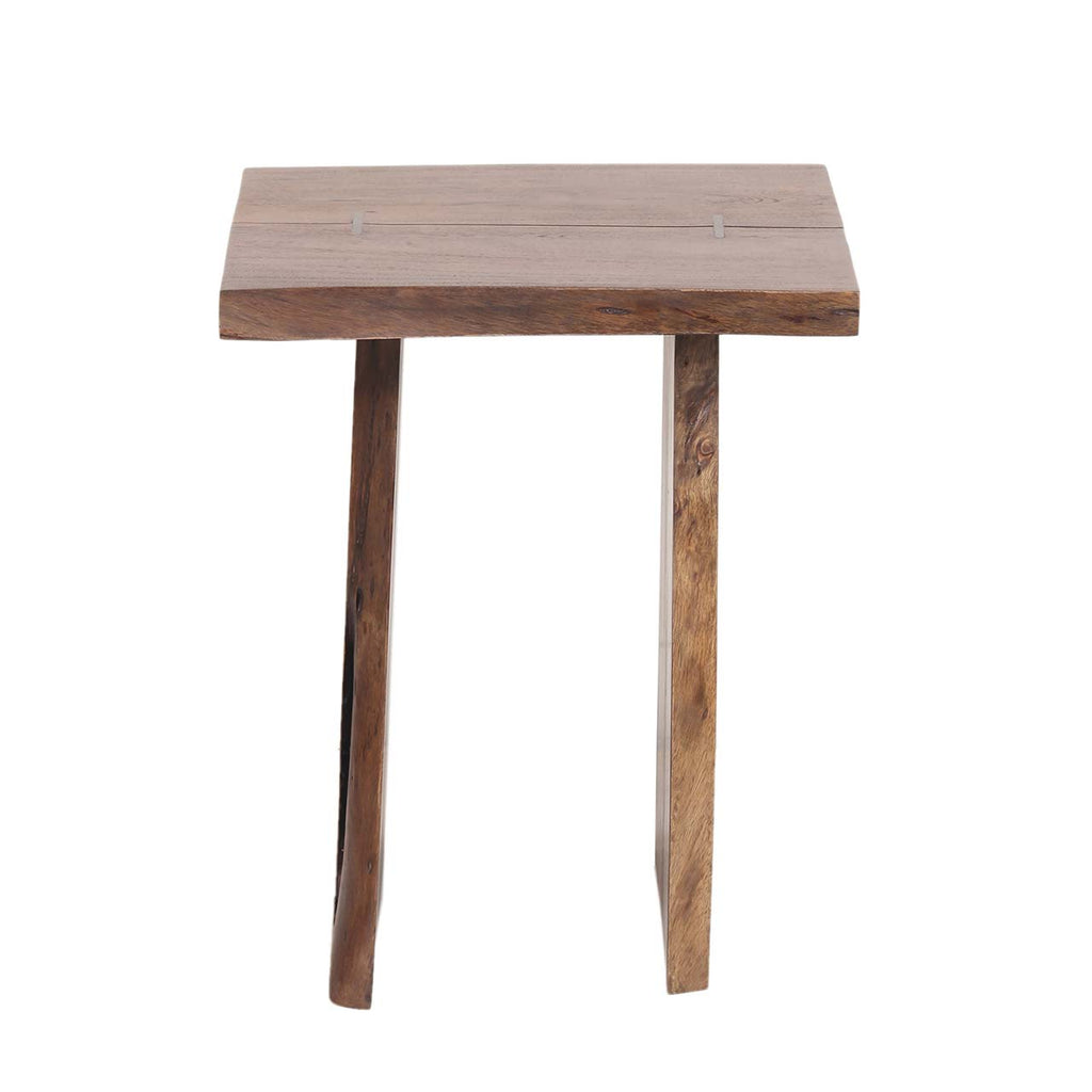 Nova Acacia Wood live Edge Side Table - Washed Walnut