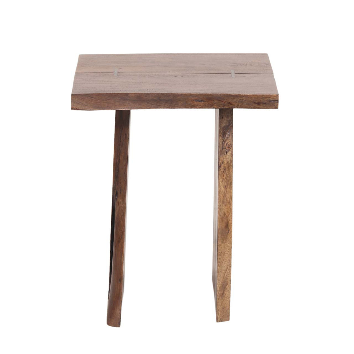 Nova Acacia Wood live Edge Side Table - Washed Walnut