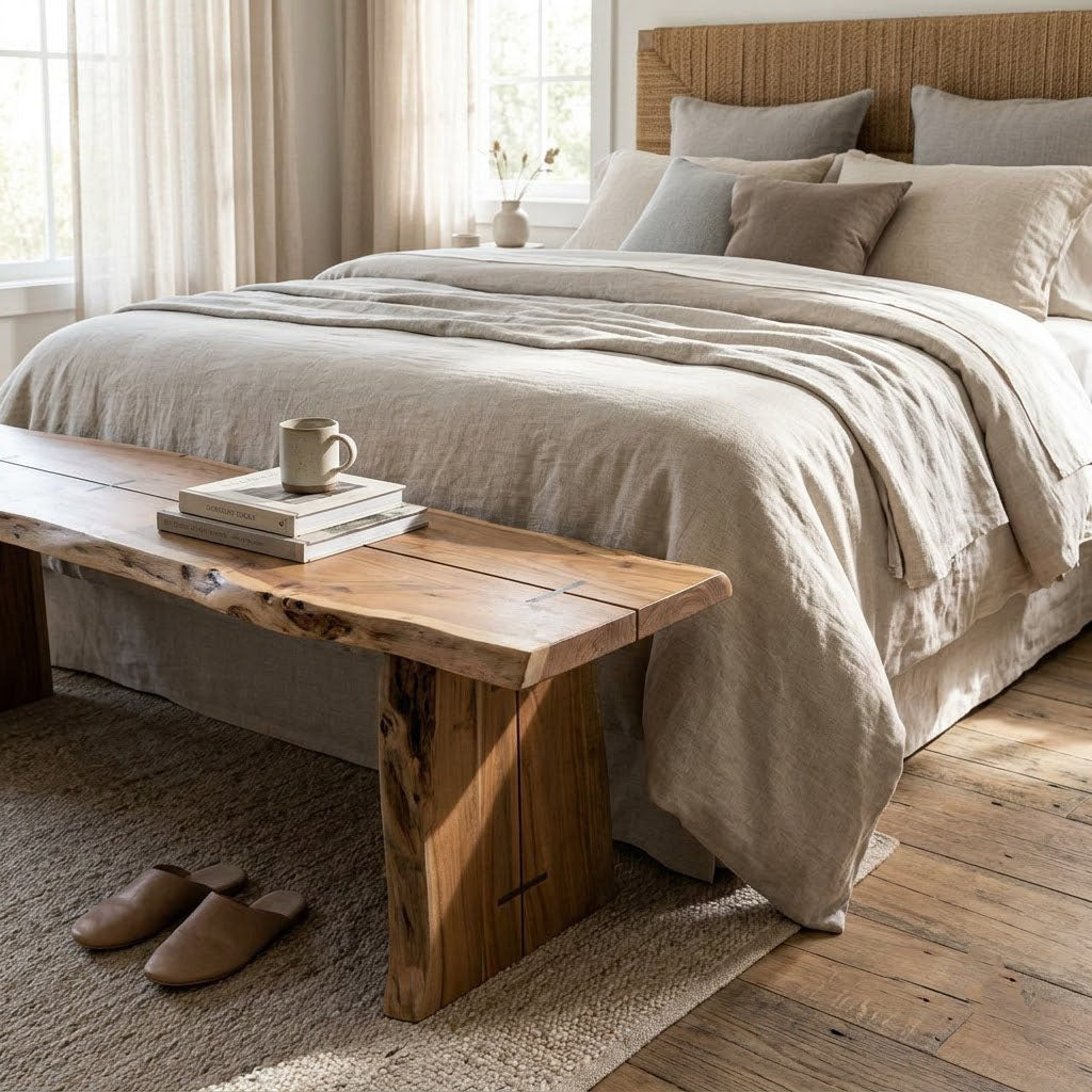 Nova Acacia Wood Live Edge Dining Bench