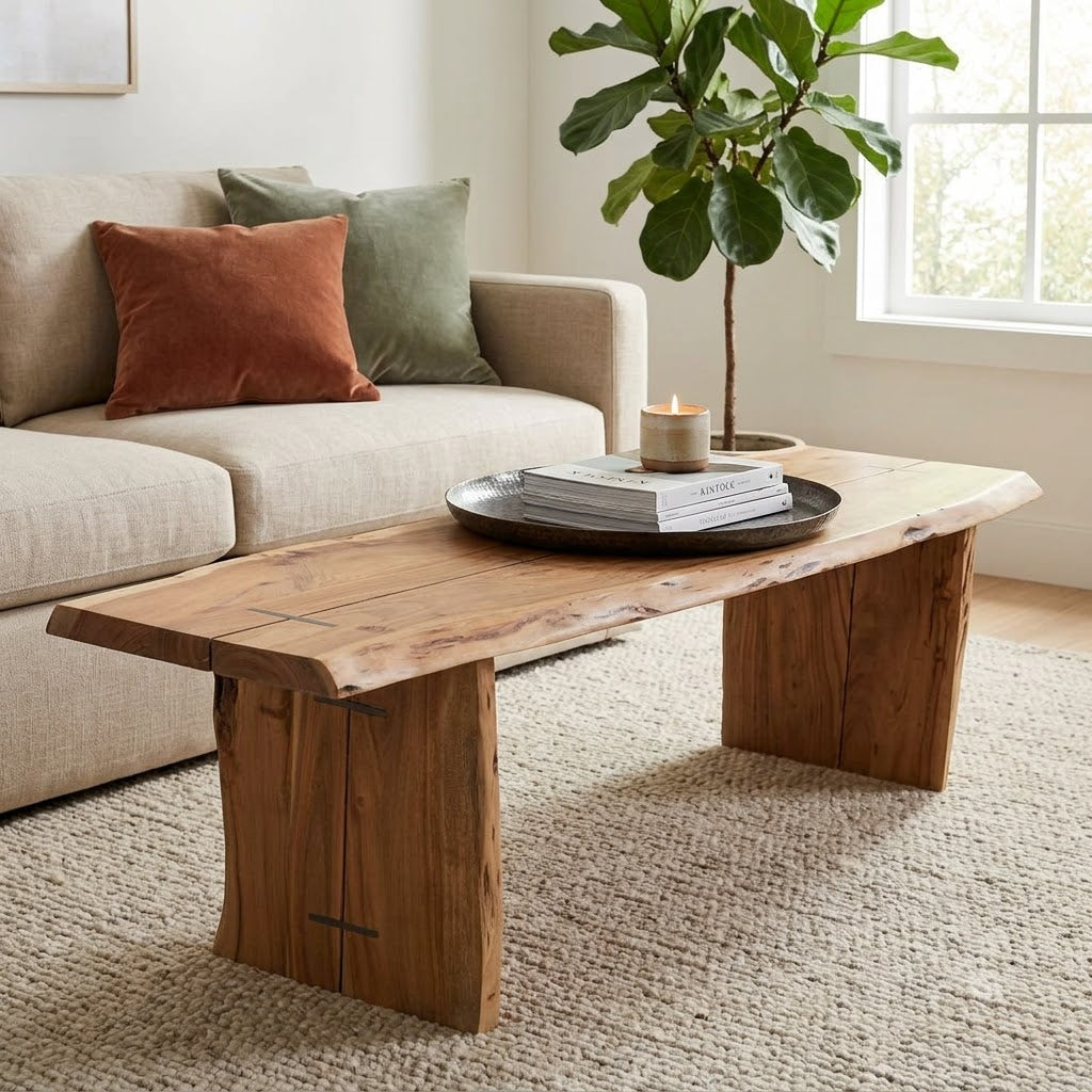 Nova Acacia Wood Live Edge Dining Bench