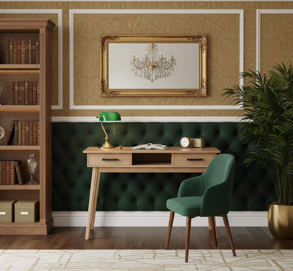 Oslo Acacia Wood Desk with 2 Drawers