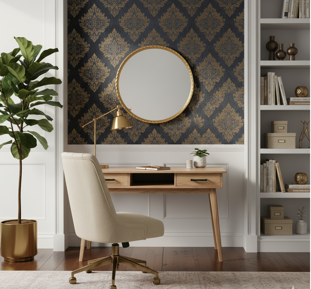Oslo Acacia Wood Desk with 2 Drawers
