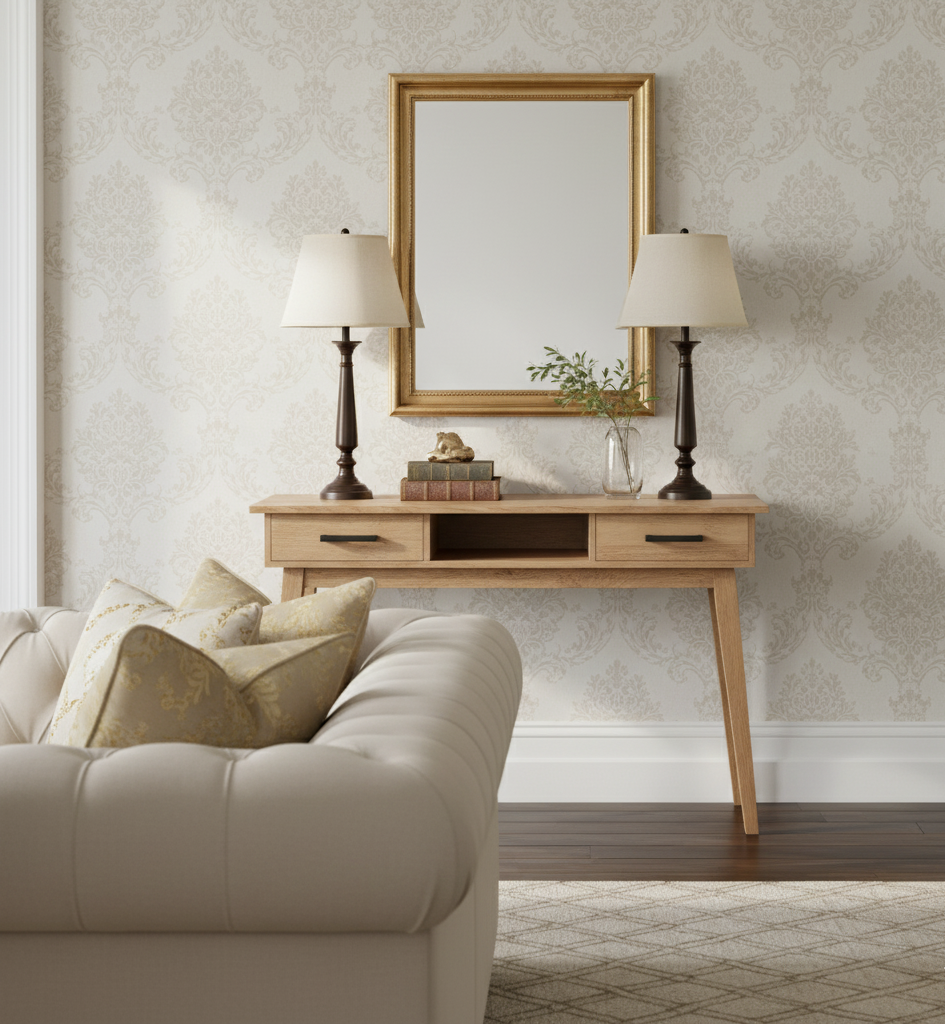 Oslo Acacia Wood Desk with 2 Drawers