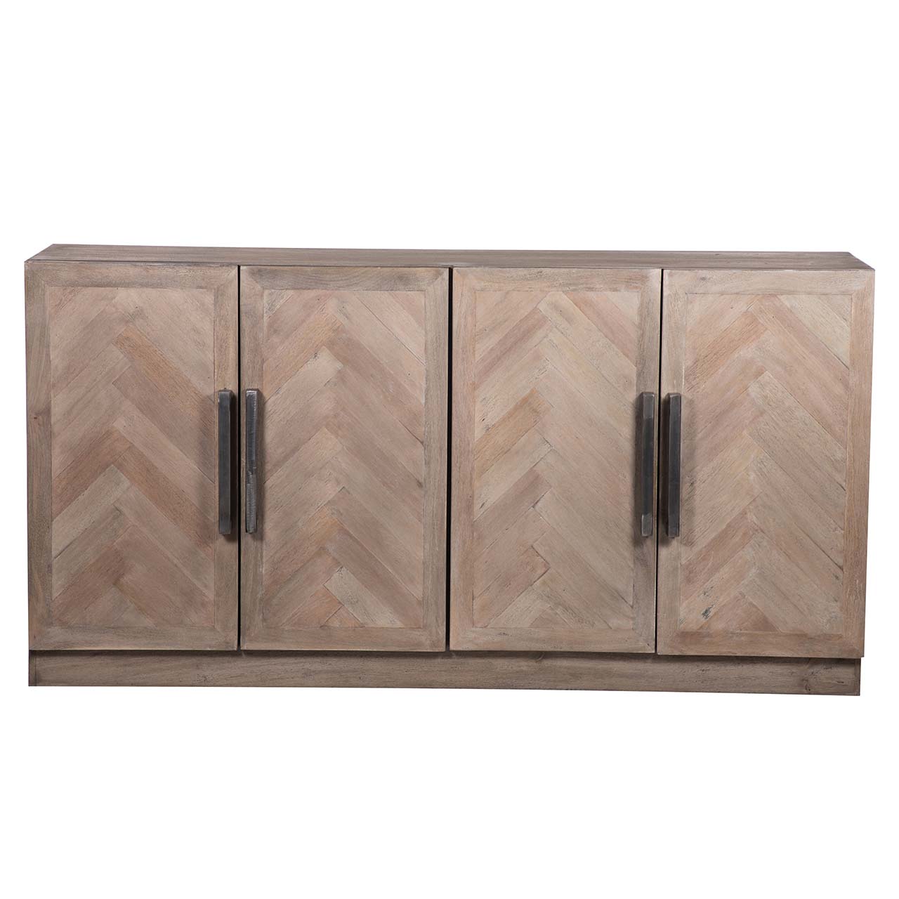 Parquet Mango Wood 4 Door Buffet Slate Grey