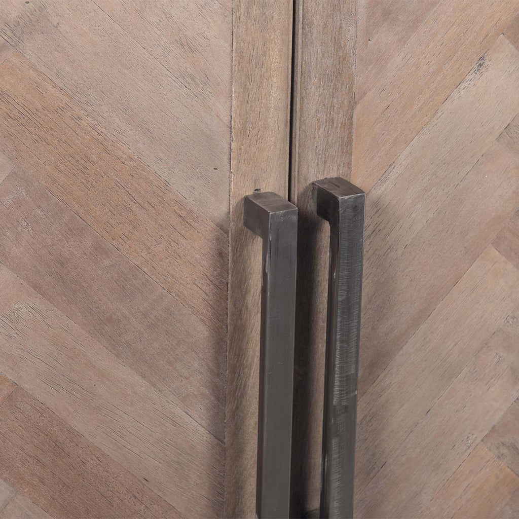Parquet Mango Wood 4 Door Buffet Slate Grey
