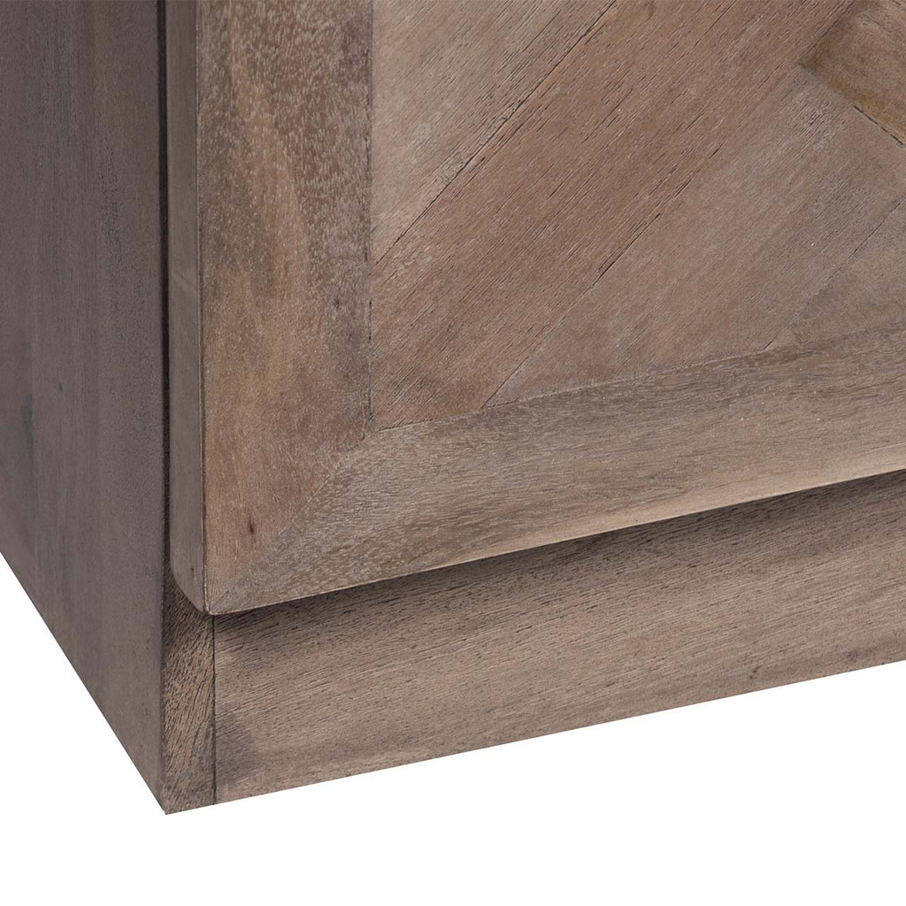 Parquet Mango Wood 4 Door Buffet Slate Grey