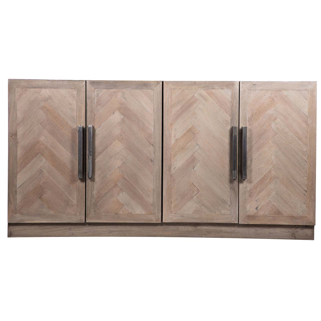 Parquet Mango Wood 4 Door Buffet Slate Grey