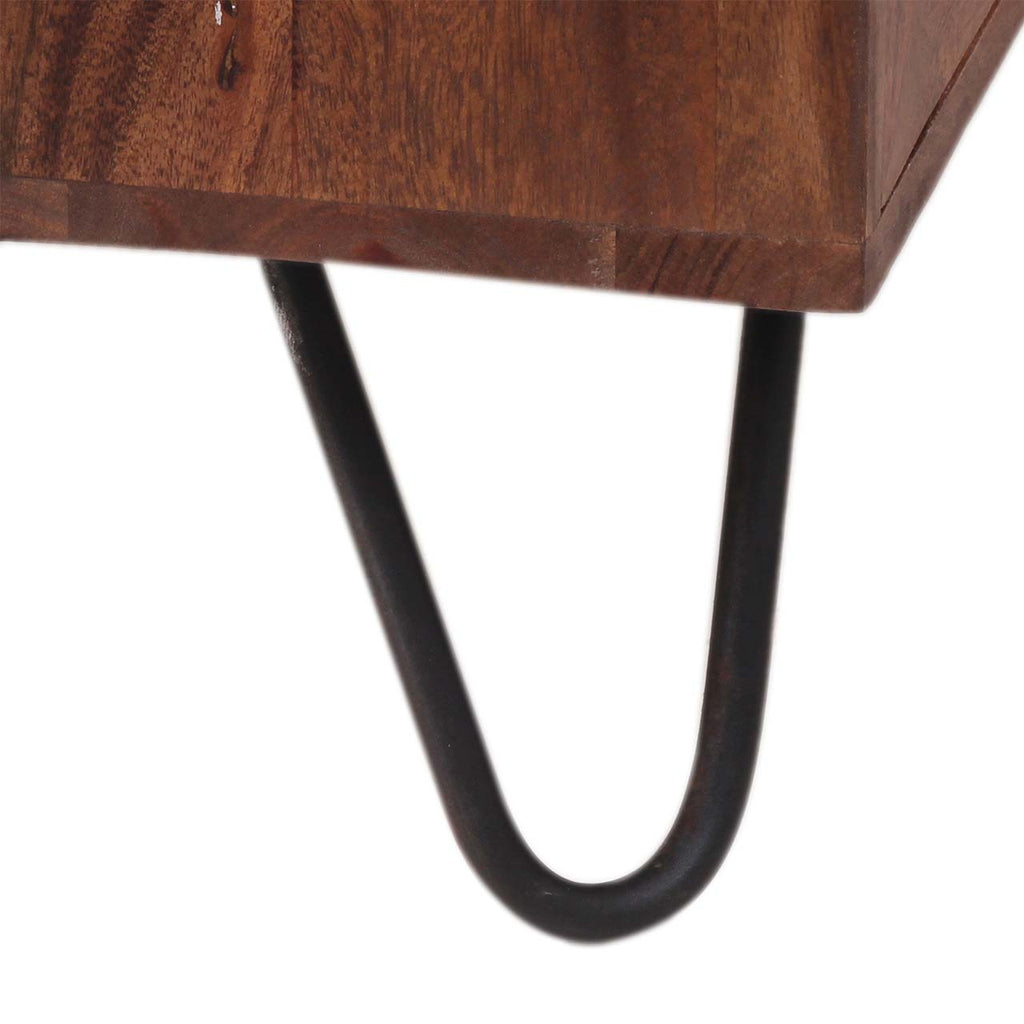 Palma Acacia Wood Weaved Cane Cabinet With Hair Pin Legs