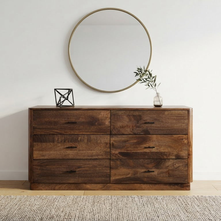 Pedron Mango Wood 6 Drawer Dresser