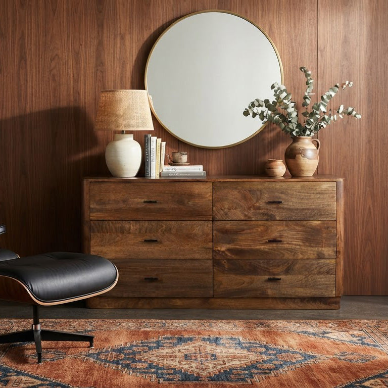 Pedron Mango Wood 6 Drawer Dresser