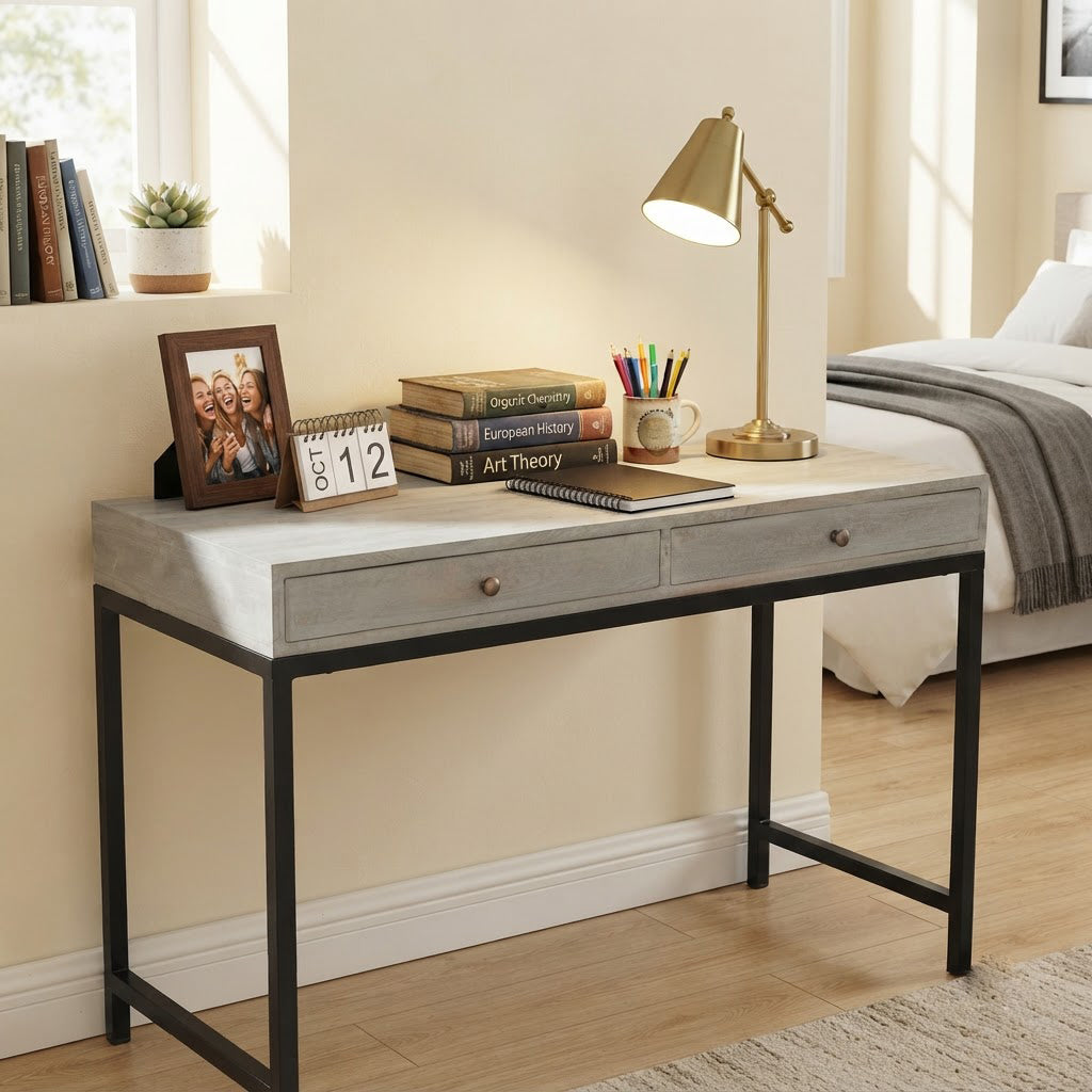 Philips Mango Wood Console Table With 2 Drawers