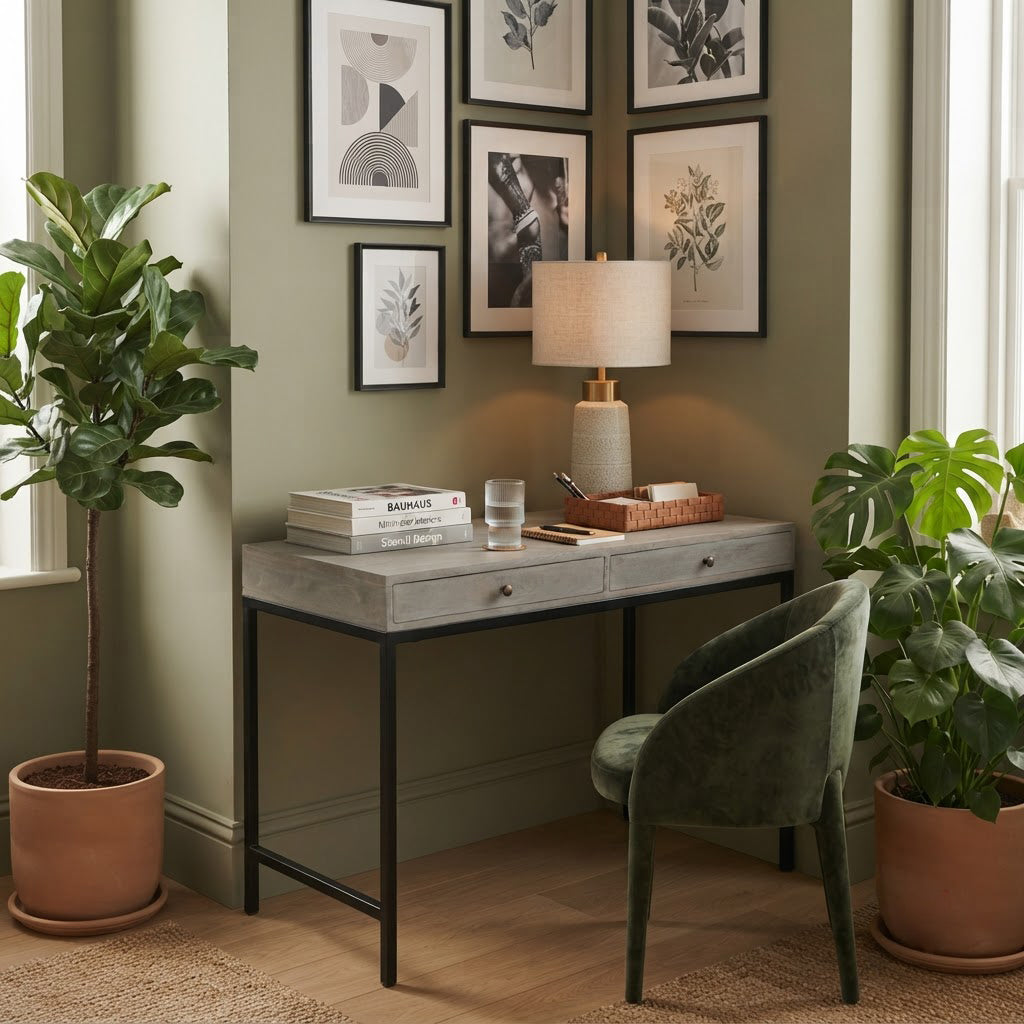 Philips Mango Wood Console Table With 2 Drawers