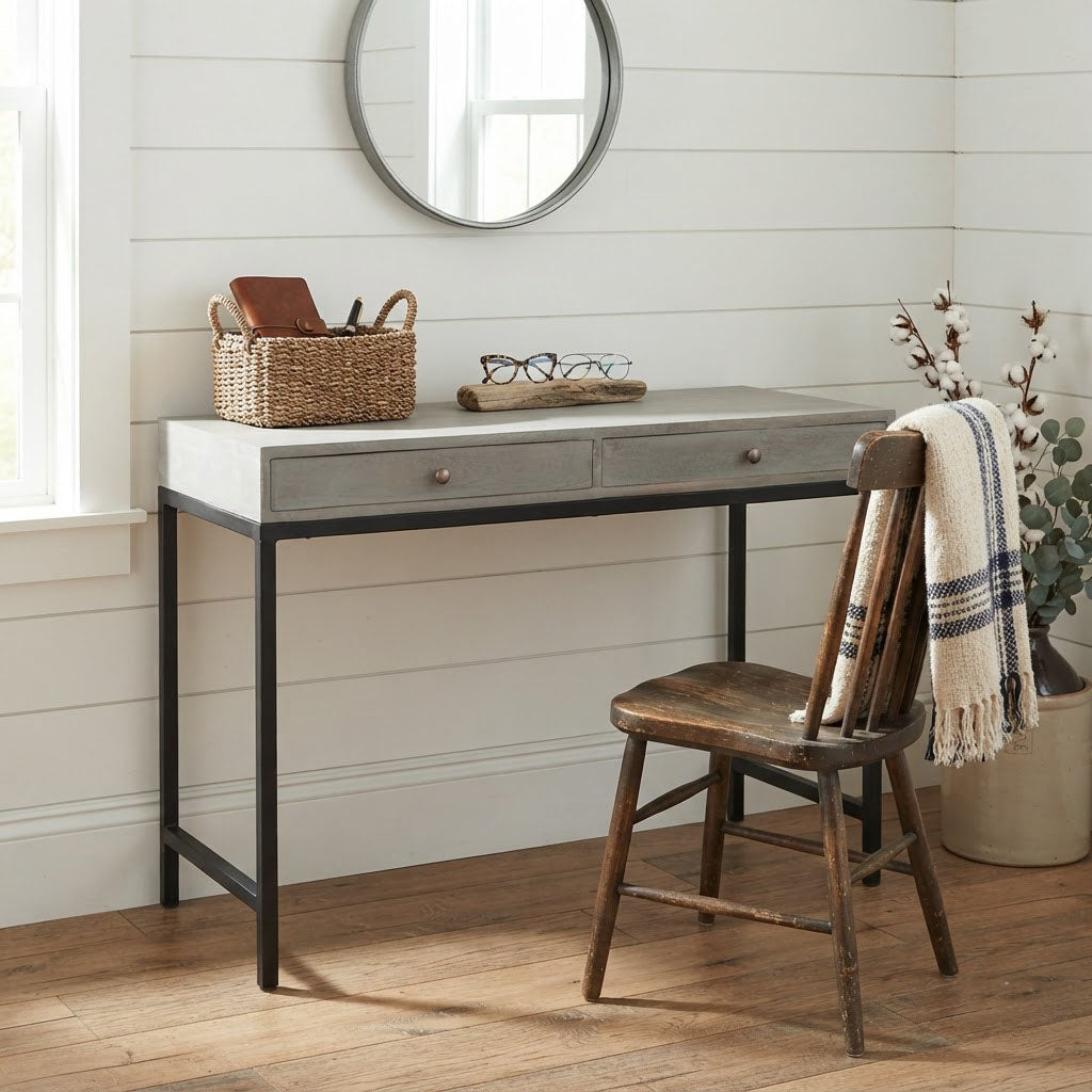 Philips Mango Wood Console Table With 2 Drawers
