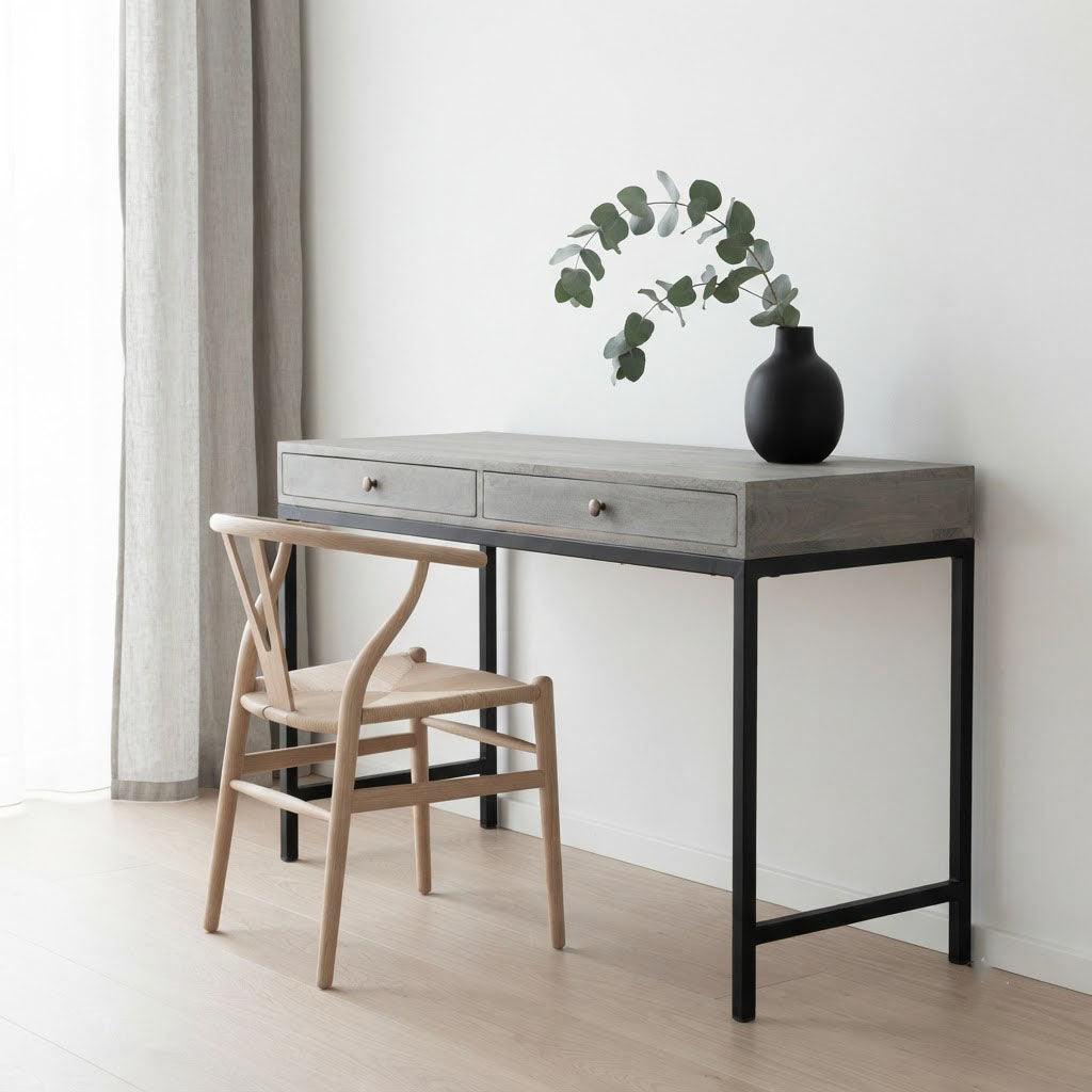 Philips Mango Wood Console Table With 2 Drawers
