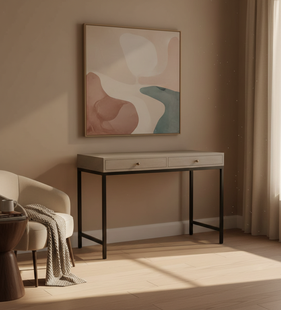 Philips Mango Wood Console Table With 2 Drawers