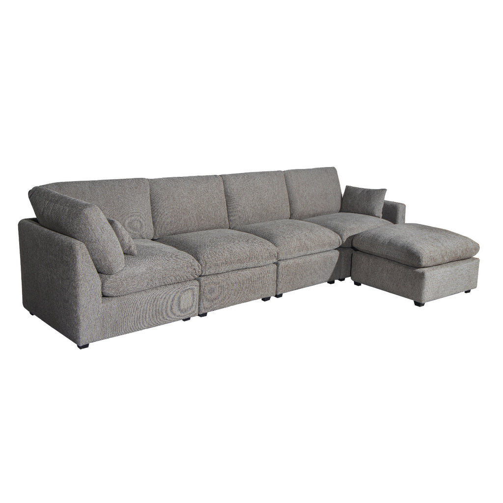 Polaris Fabric Cloud Sectional - Brown