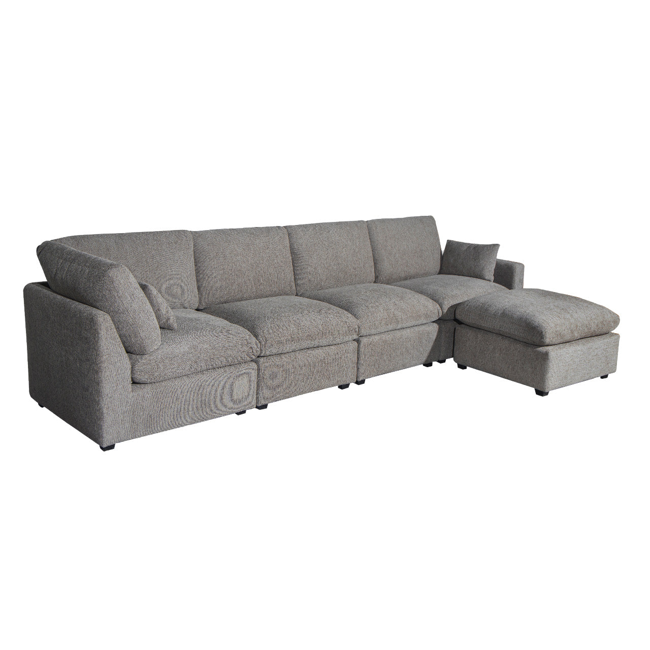 Polaris Fabric Cloud Sectional - Brown