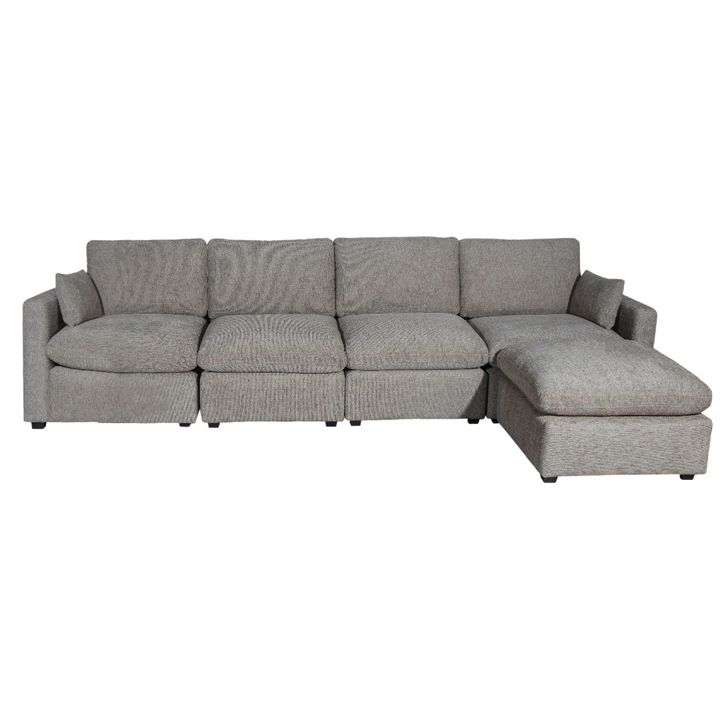 Polaris Fabric Cloud Sectional - Brown