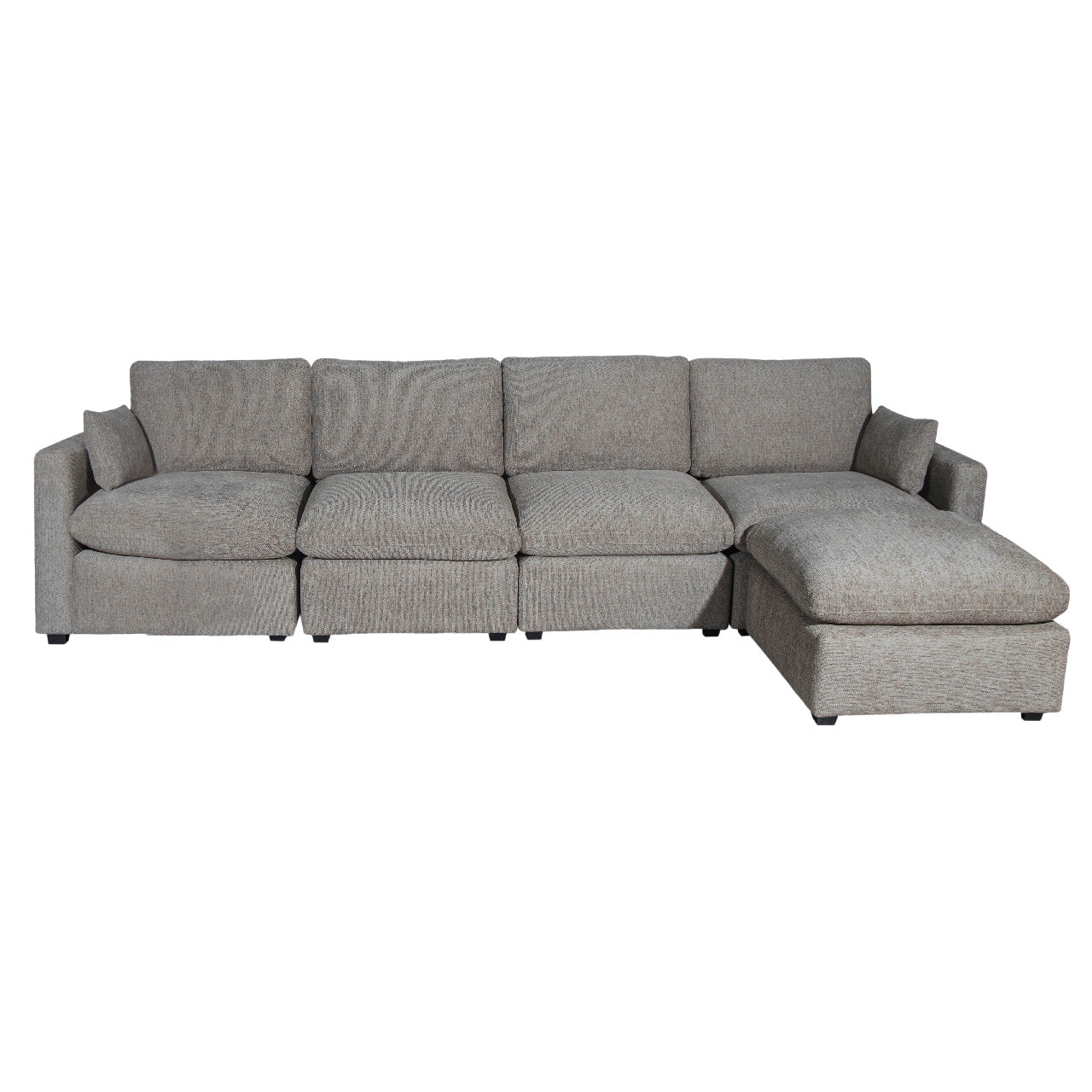 Polaris Fabric Cloud Sectional - Brown