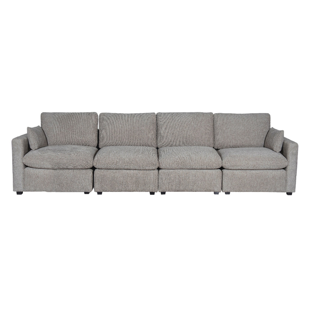 Polaris Fabric Cloud Sectional - Brown