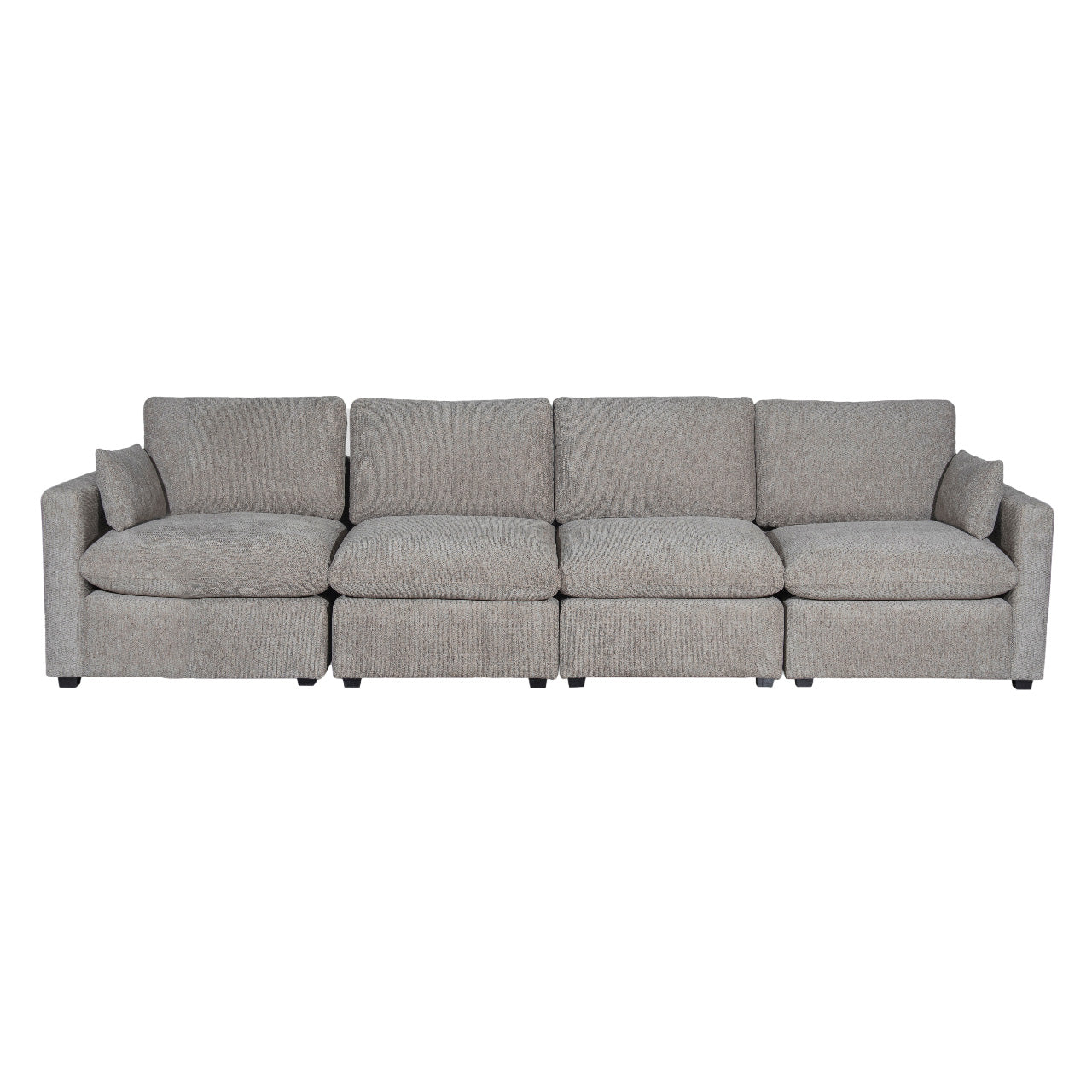 Polaris Fabric Cloud Sectional - Brown