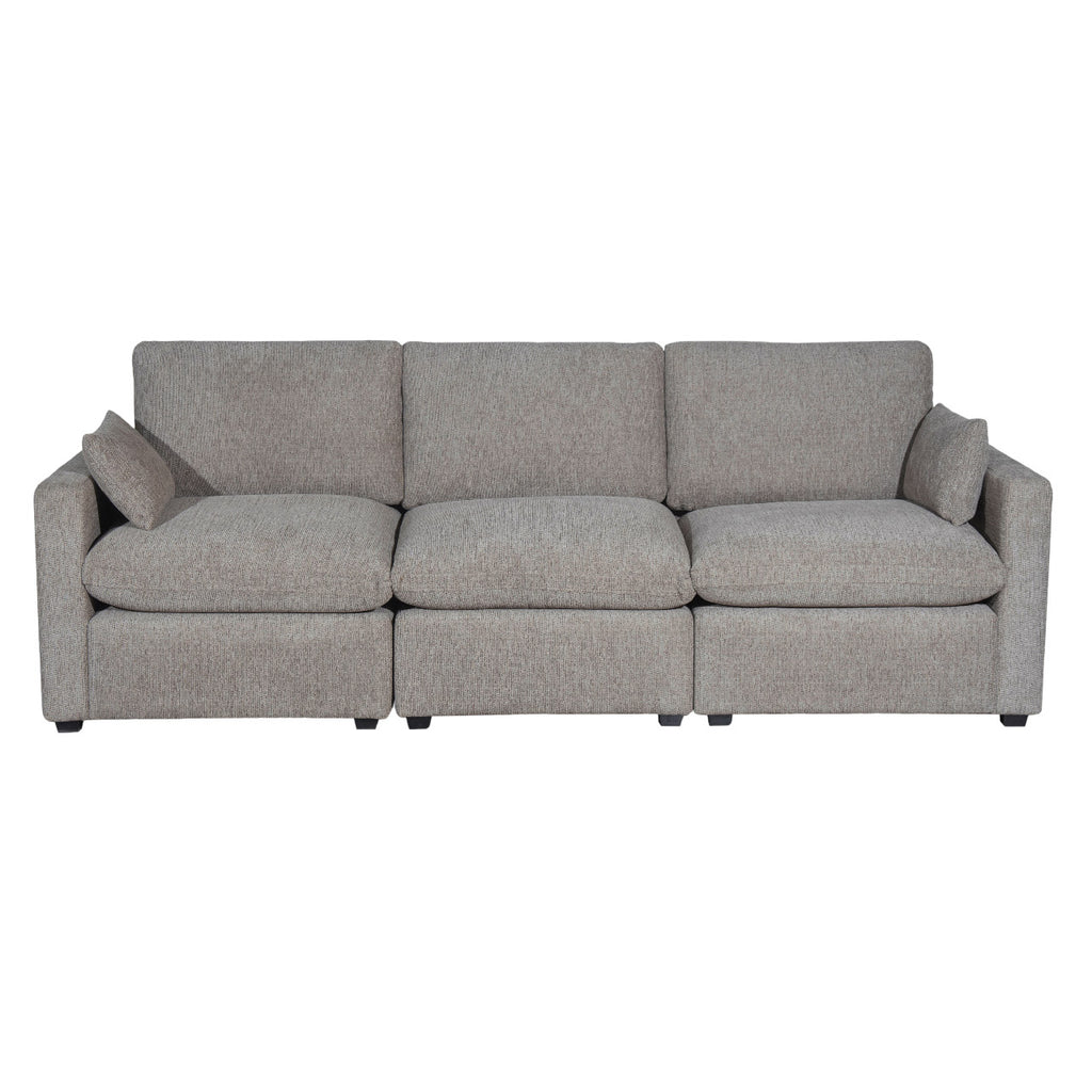 Polaris Fabric Cloud Sectional - Brown