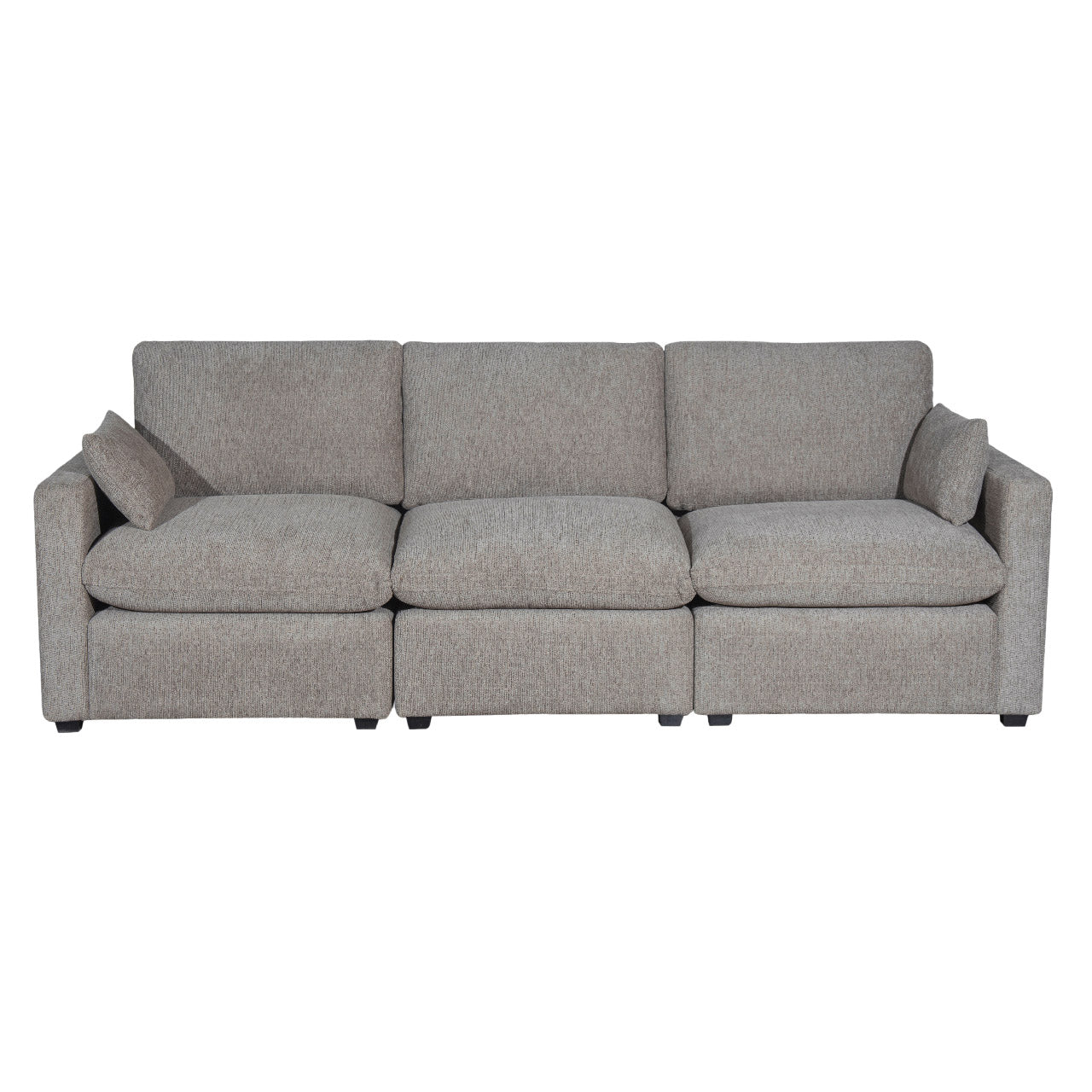 Polaris Fabric Cloud Sectional - Brown