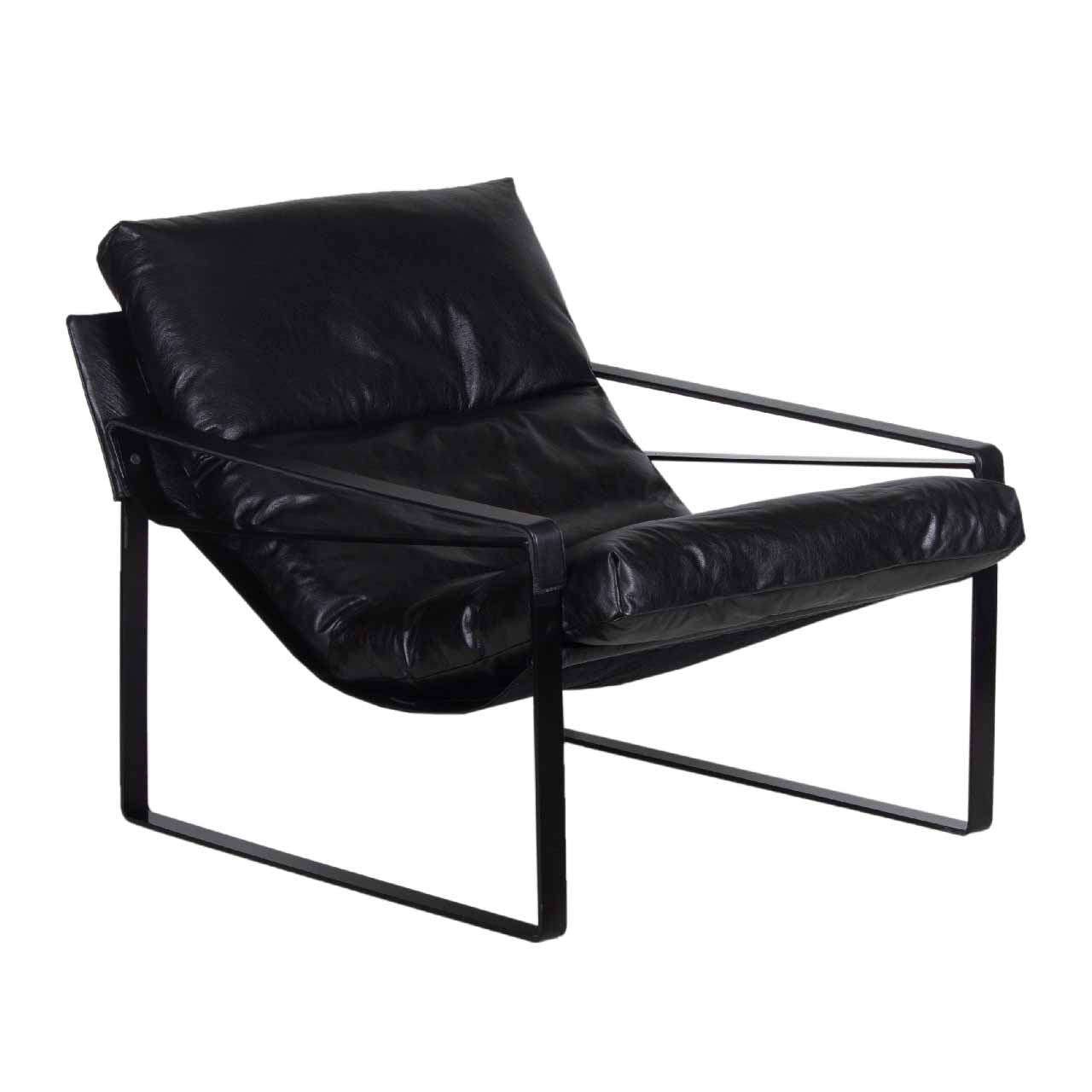 Porgabi Metal & Buff Leather Lounge Chair