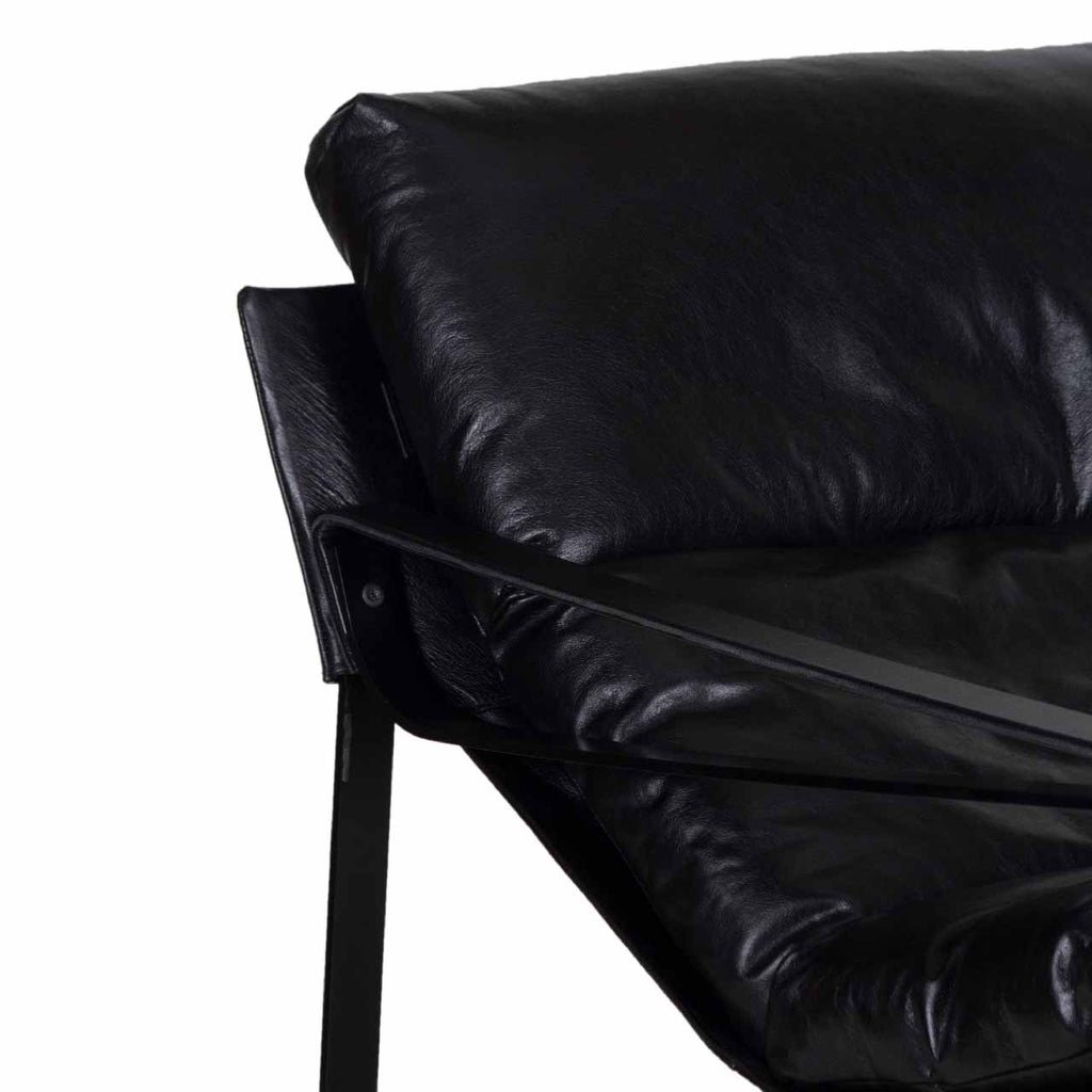 Porgabi Metal & Buff Leather Lounge Chair