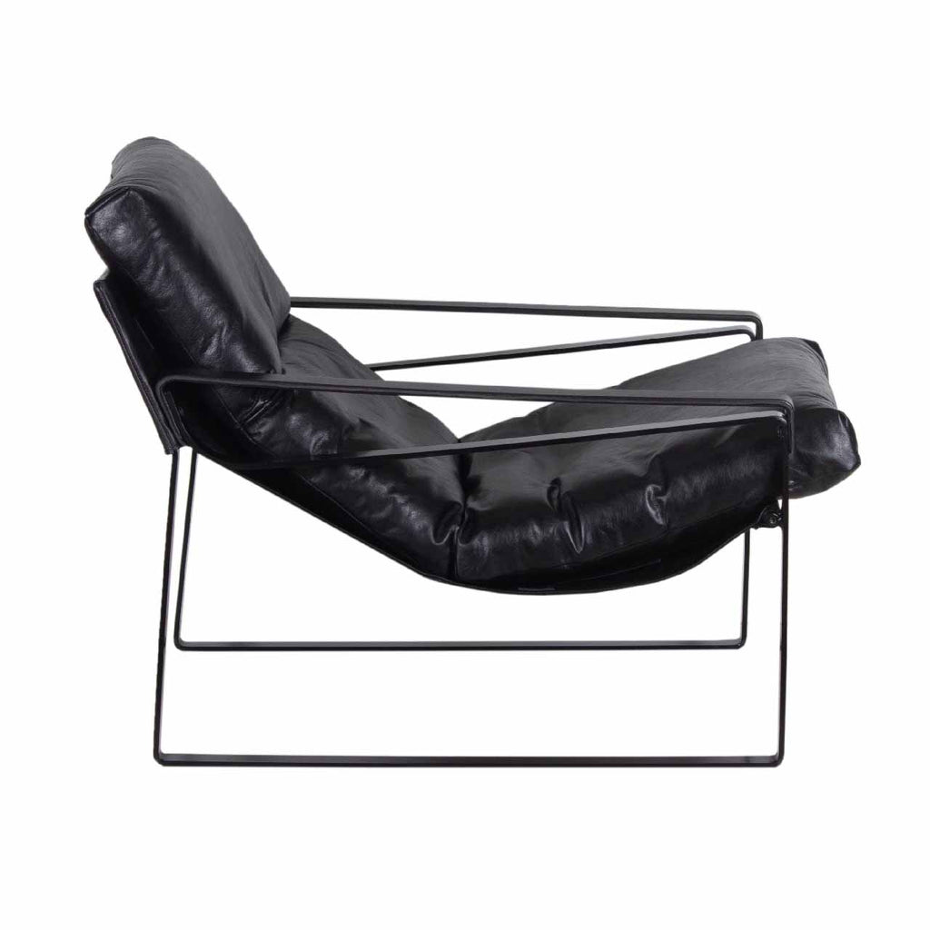 Porgabi Metal & Buff Leather Lounge Chair