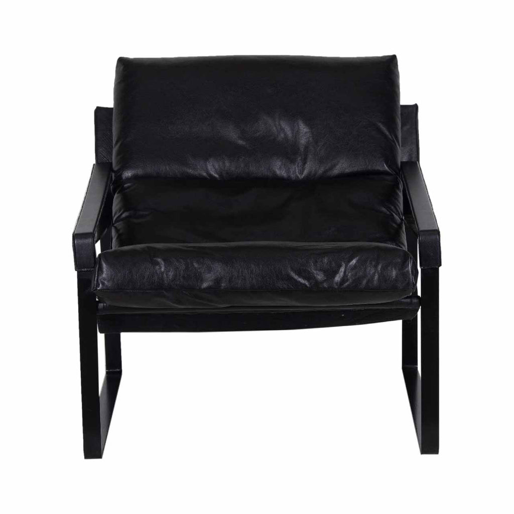 Porgabi Metal & Buff Leather Lounge Chair