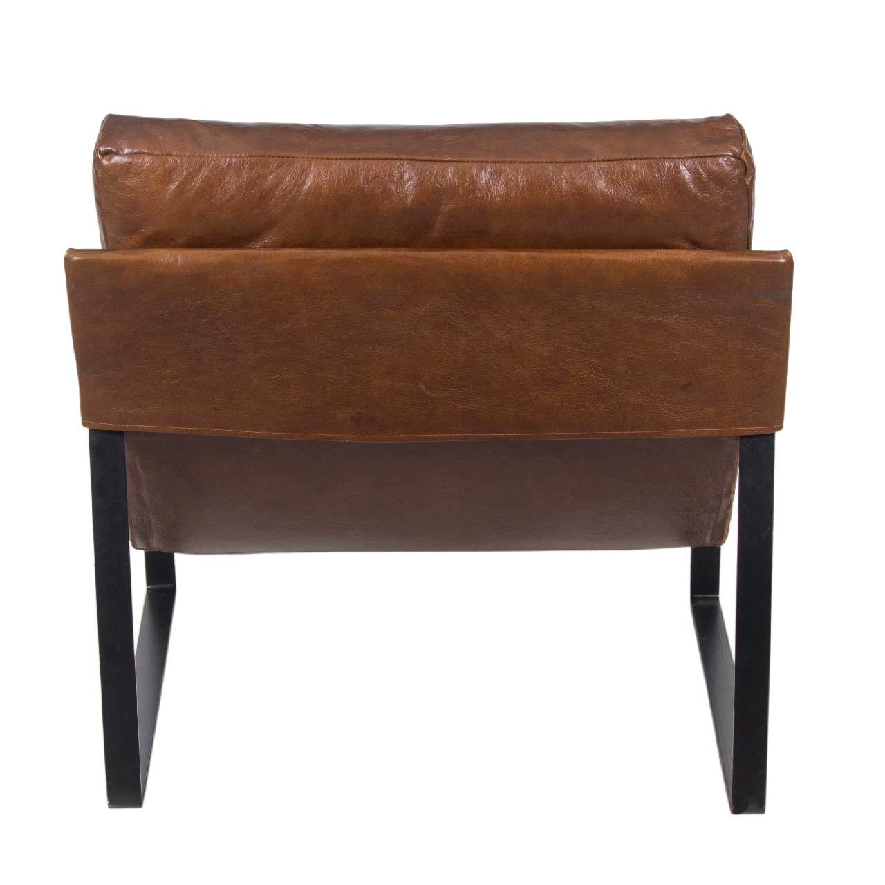Porgabi Metal & Buff Leather Lounge Chair