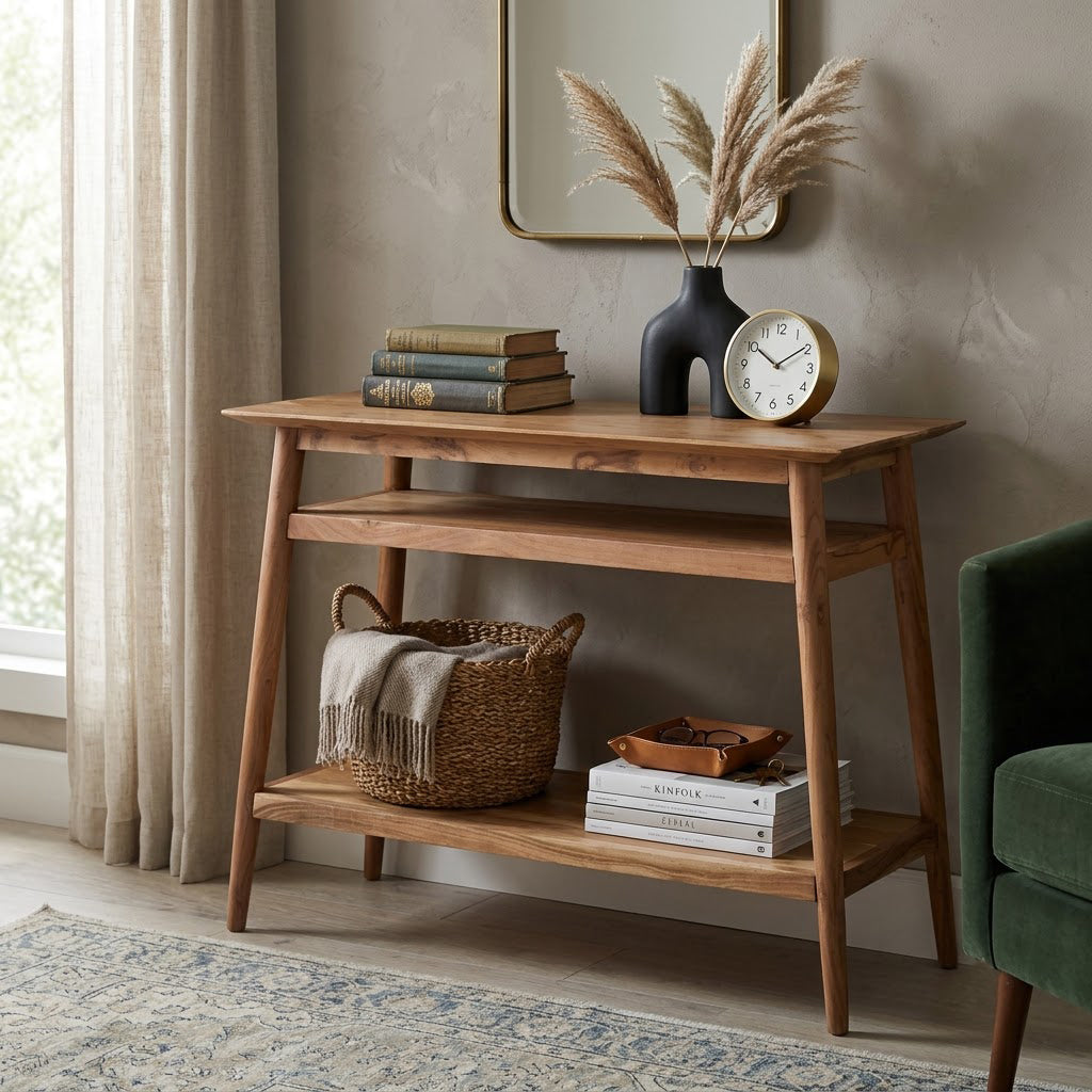 Portola Acacia Wood Console Table