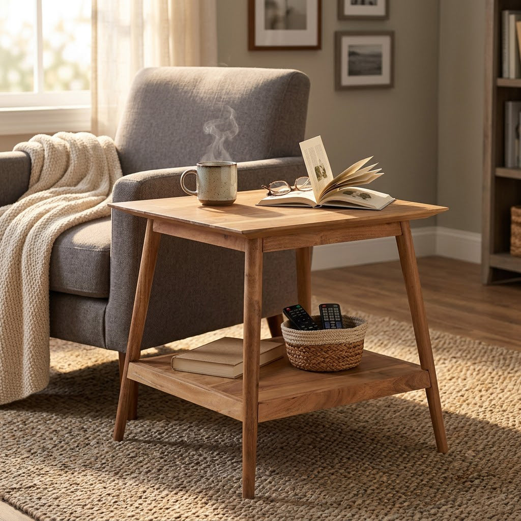 Portola Acacia Wood Side Table