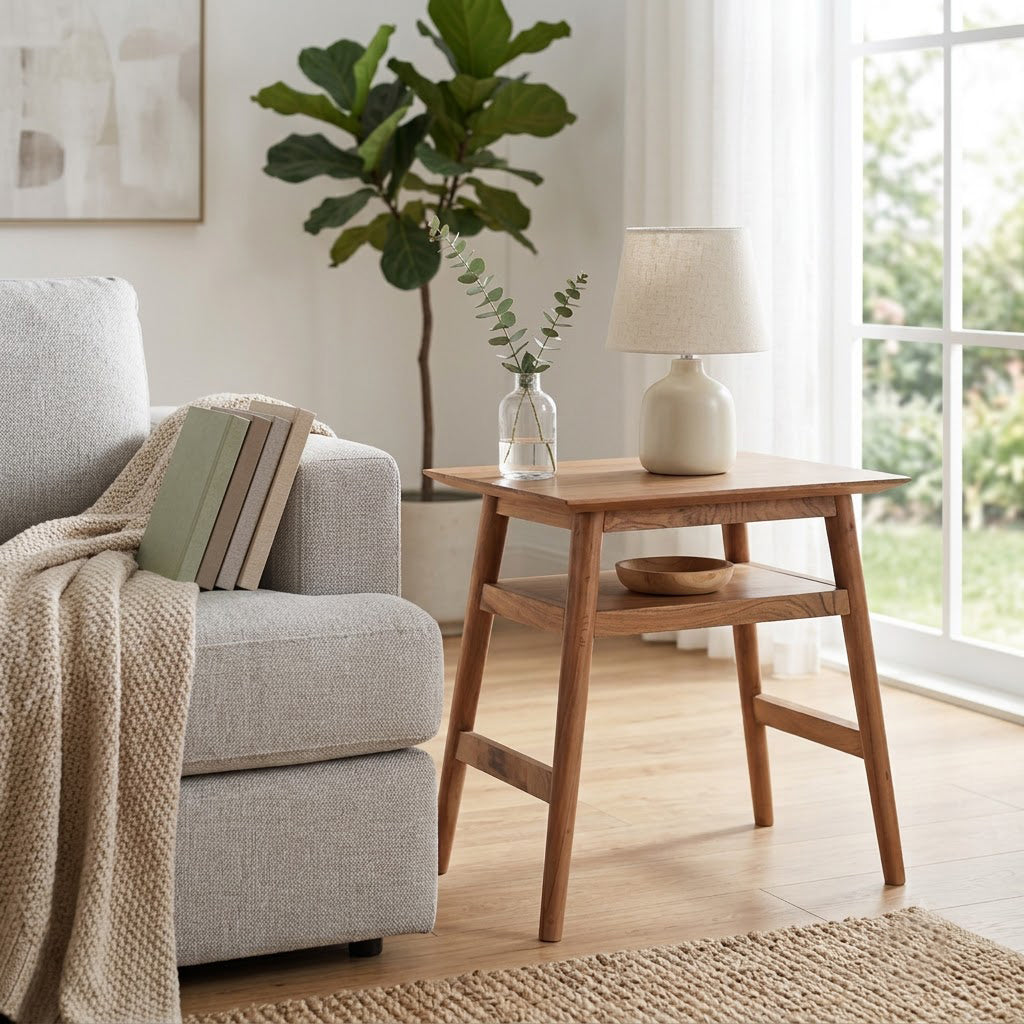 Portola Acacia Wood Recliner Table