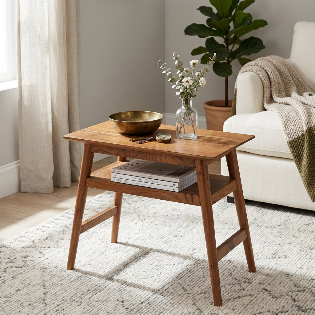 Portola Acacia Wood Recliner Table