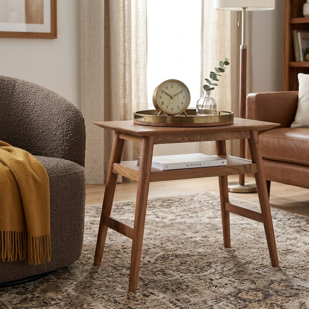 Portola Acacia Wood Recliner Table