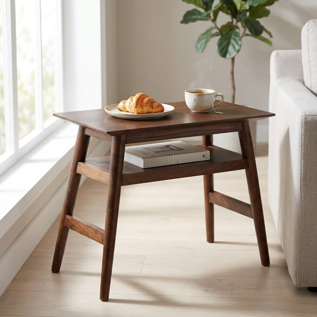 Portola Acacia Wood Recliner Table
